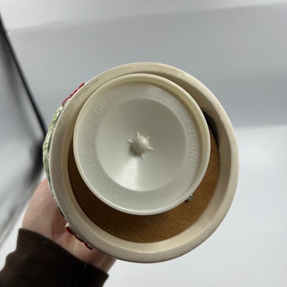 VTG Happy Bears Musical Jingle Bells Revolving Christmas Tree Glazed Ceramic - Picture 8 of 9